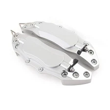 2 Pcs New Car 3D Metal Brake Caliper Covers Universal  Medium Size Silver
