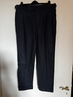 Alpiner Stil Männer Hose Schwarz Fischgrät - 33 Bitte Maße beachten