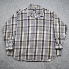 Vintage Mens 4X Sovereign Flannel Shirt Gray Plaid Heavy Cotton USA Made