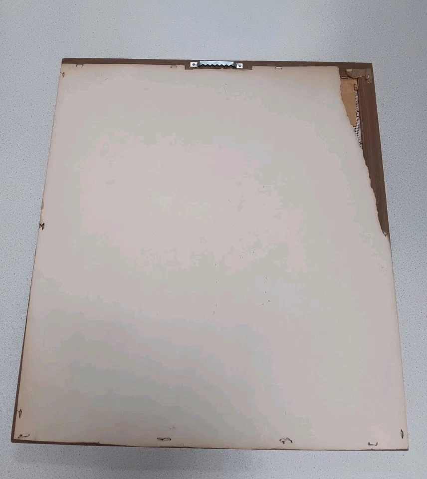 Vintage Floral Tulip Needlepoint Border Mirror Folk Art Cottagecore READ - Image 4 of 4