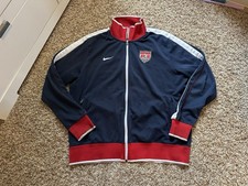 Men s Navy Blue Vintage Nike Team USA Soccer Full Zip Jacket Size XL