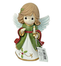 Precious Moments Christmas Angel Holding Candle Figurinine HAS A CHIP RARE 6"