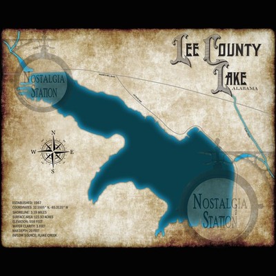 Lee County Public Fishing Lake Auburn Opelika Beauregard Alabama FREE SHIPING!