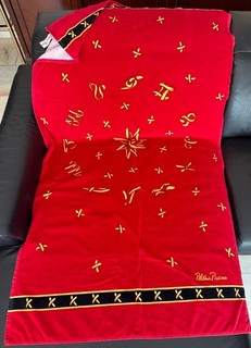 Paloma Picasso Badetuch Velours großes Strandtuch 170x96cm rot schwarz Baumwolle