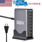 500W 8-Port USB C Charging Station, GaN PD 100W Laptop Desktop Fast ...