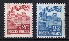 Poland 1953 MNH Mi 809-810 Sc 582-583 Old Town of Warsaw / People’s Poland **