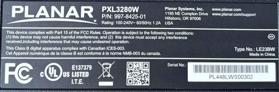 PLANAR PXL3280W 32 CLASS WQHD LCD MONITOR 16:9 BLACK - Image 3 of 3