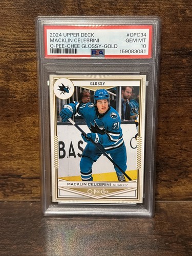 Macklin Celebrini [Gold] #OPC-34 2024 Upper Deck O-Pee-Chee Glossy card