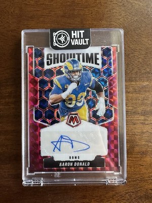 2025 Panini Mosaic - Showtime Signatures Aaron Donald #SOS-AAD Red Prizm /199...