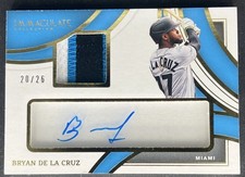 Panini 2022 Immaculate Bryan De La Cruz Rookie Patch Auto Marlins ICP-BC /26