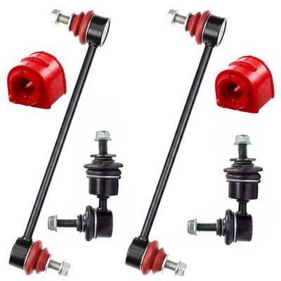 6PC Front Rear Sway Bar Links + Front Bushings For 2004-2009 Mazda 3