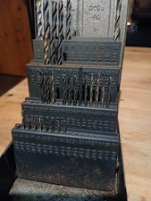 Rare Vintage Imperial Drill Index/Stand  Metal Box and Bits