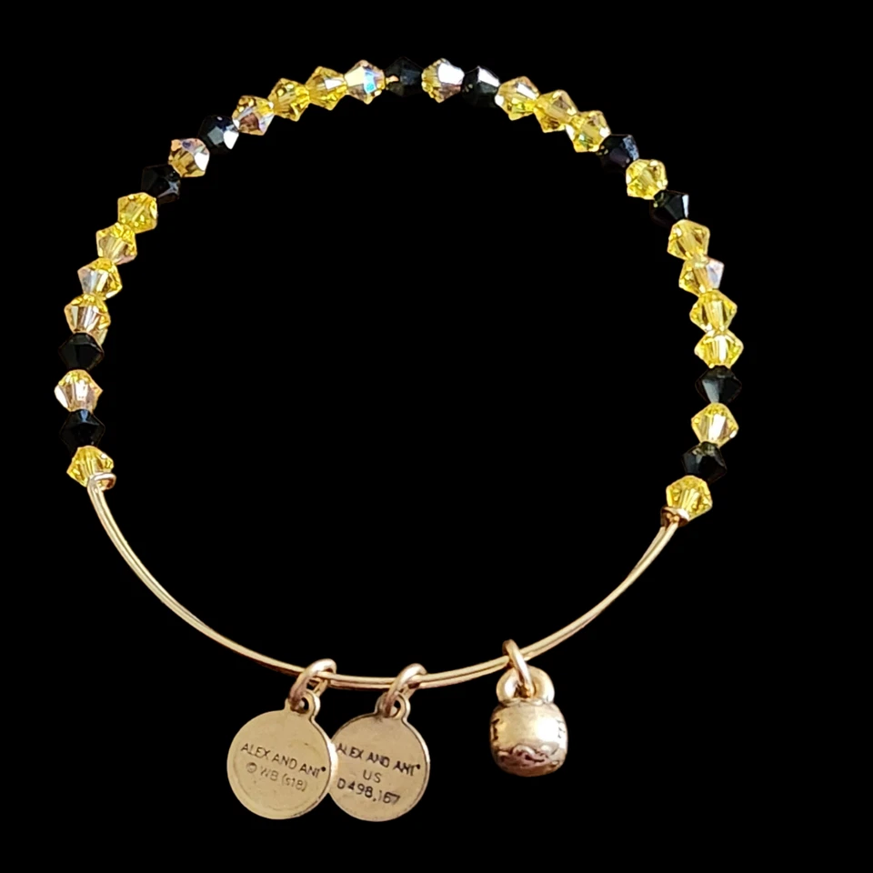 Alex And Ani Harry Potter Oro Y Negro Vidrio Cuentas Dorado Nuevo Sin Etiquetas Foto 2 de 3