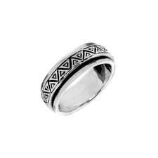 Silverly Sterling Silver Rings 925 Wide Triangle Motif Spinner Fidget Ring