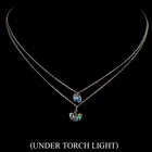 925 Sterling Silver Necklace Pear Fire Opal 5x3mm Natural Gemstone Jewelry 15in