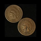 1874 & 1878 1C Indian Head Cent Pair- Free Shipping USA