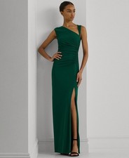 Lauren Ralph Lauren Women Stretch Jersey Sleeveless Gown Green Size 14 MSRP$225