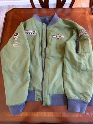 Nebraska Cornhuskers Colosseum Athletics OHT Full Zip Bomber Jacket Green 3XL