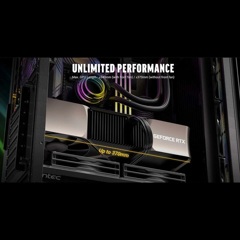 Boîtier ATX semi-tour Antec AX85 ARGB Noir - Photo 3/4