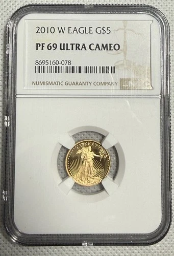 2010-W $5 Gold Eagle NGC PF69 Ultra Cameo 1/10 oz Proof AGE