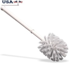 Heavy Duty Toilet Brush Stiff Bristles Slip Resistant Handle Commercial Use