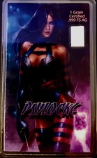 Silver .999 Fine Silver Certified 1 Grain Card Marvel 