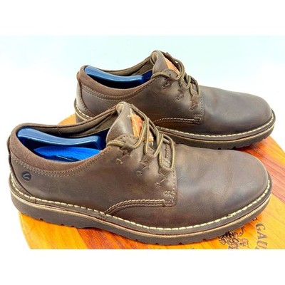 Clarks Collection Eastford  Shoes Mens 9 Leather Lace Up Casual Brown