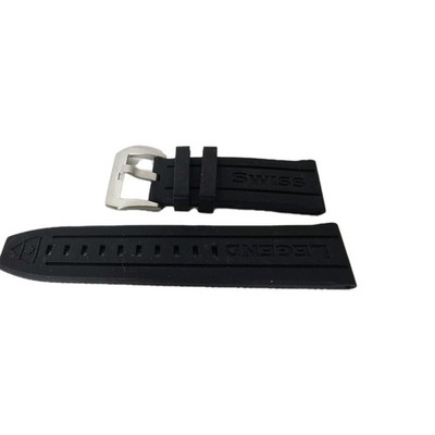 Swiss Legend Submersible Watch Strap Band Silicone Black 24mm