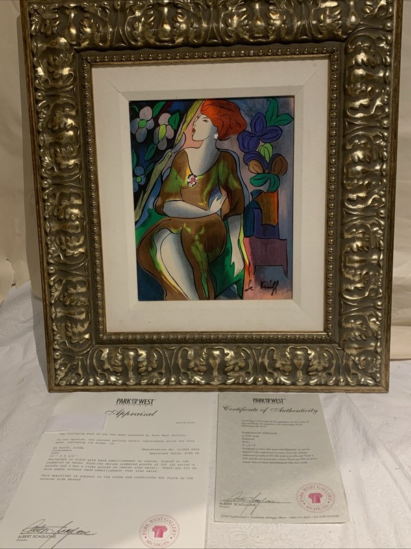 Le Kinff “FINALEMENT” Serigraph On Canvas Signed Framed Ltd Edition 11X8.5 W/COA