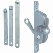 Jalousie Operator, Reversible, with Three Link Arms, Aluminum Finish