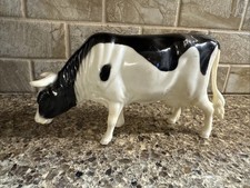 Vintage Cow Celluloid Plastic USA Toy Figurine Black White