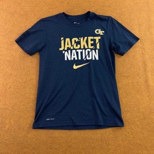 Nike Mens Size Small Blue Georgia Tech Jacket Nation Dri-FIT Graphic Tee
