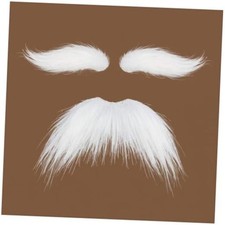 DIY Self Adhesive Novelty Fake Mustache Facial White eyebrows and Mustache