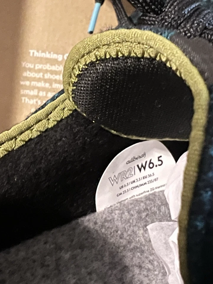 Zapatillas deportivas Allbirds de lana para mujer talla 6,5 negras naturales/multi nuevas con caja Foto 4 de 4