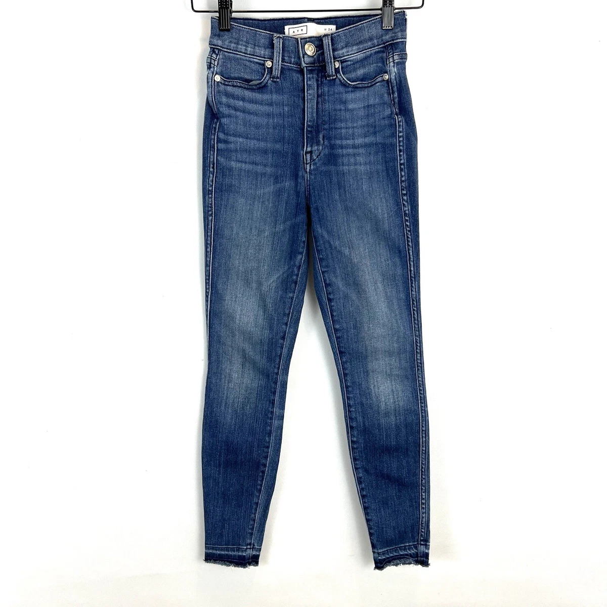 AYR The Riser Jeans Women s 26 High Rise Raw Hem Skinny Comfort Stretch Denim
