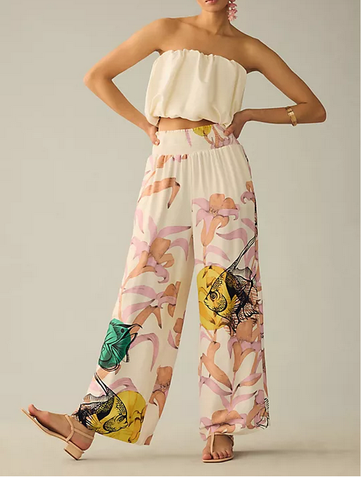 ARTS&SCIENCE Ethnic Pants Long 1 ベージュ Anthropologie Pia Binazzi L NWT Graphic Floral Wide-Leg