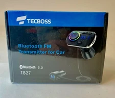 Tecboss Bluetooth Fm Transmitter For Car 1.8" Color Screen Car Radio Adapter NOB