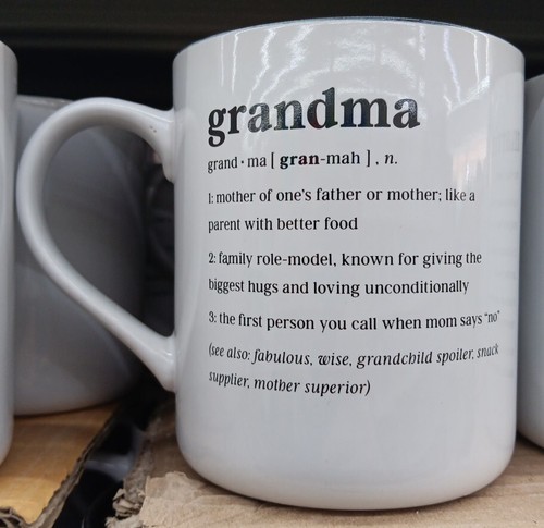 Grandma Definition Mug Family Mothers Day 16 Oz White Outside Black Inside