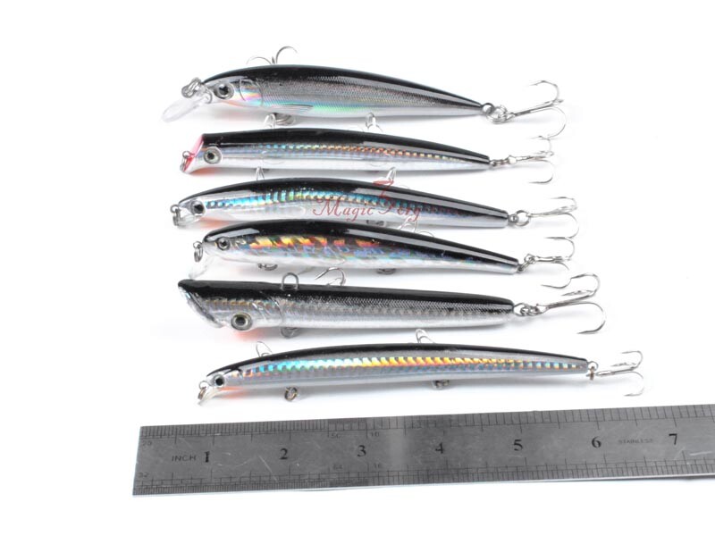OROOTL 6-Piece Saltwater Fishing Lures Kit - Minnow, Plugs & Popper Jerkbaits With Holographic Finish For Salmon, Bass, Pike - View #10