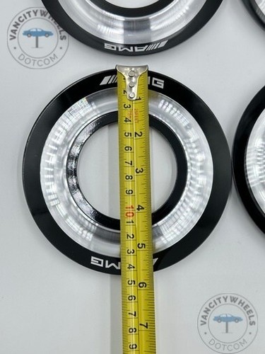 4pcs Mercedes Benz GT63 S63 SL63 GLS63 E63 AMG Silver Black Wheel Center Hub Cap - Picture 6 of 8