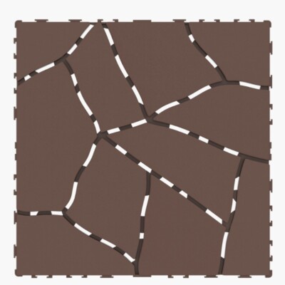 44pcs Stone Style 12'' Patio Deck Tiles DIY Interlocking Flooring Pavers Tiles