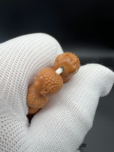 10.8mm Hedgehog Hand carved Baby Buddha Bracelet 精工雕刻猴头宝宝佛手串 ~100%猴头雕刻 - Picture 7 of 13