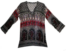 Indian Ethnic Top Blouse Cotton Lurex Tunic For Women Hippie Gypsy Boho Blusa