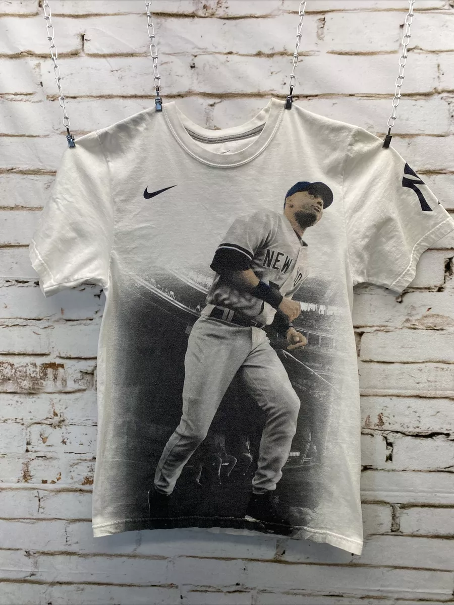 Nike New York Yankees MLB Derek Jeter White T Shirt Men's Size