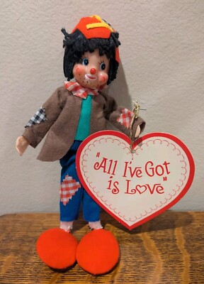 Vintage Hobo Happy Face Clown Doll Kitschy like 1966 Kamar Made in Japan RARE