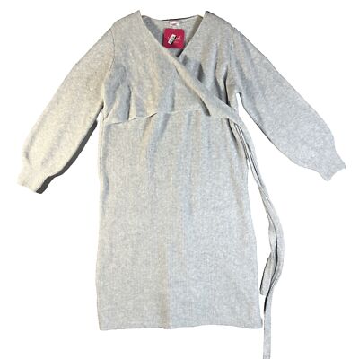 Isabel Maternity Long Sleeve Sweater Dress Gray Size XXL | eBay