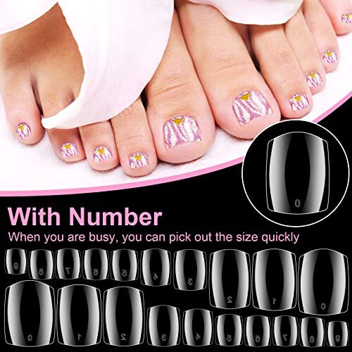 500 Pcs False Toenails Artificial French Acrylic Clear Toe Clear short 500 - Picture 4 of 7