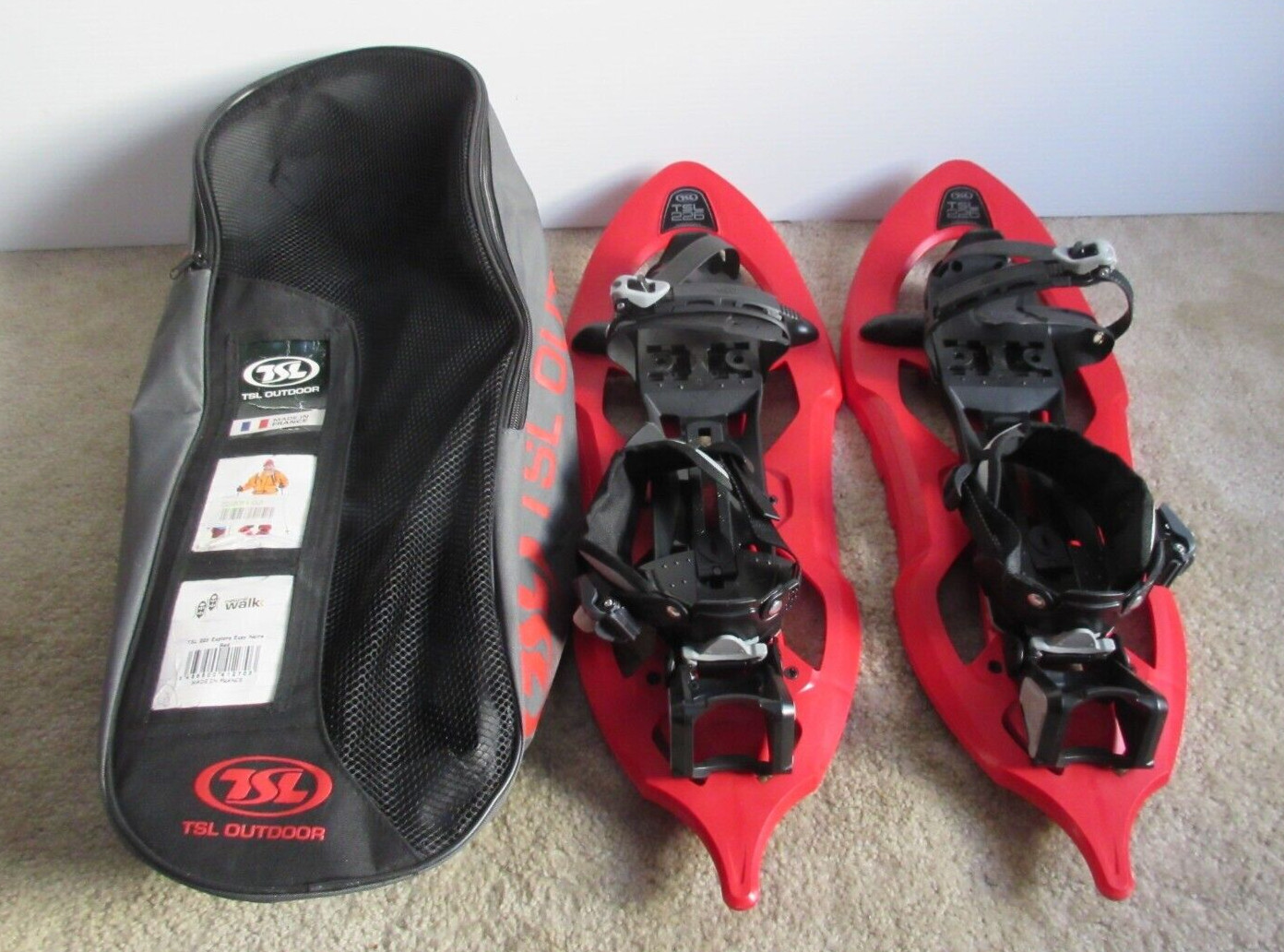 Raquetas de nieve TSL Outdoor 226 Explore Easy Noire rojas 8" x 24" hechas en Francia