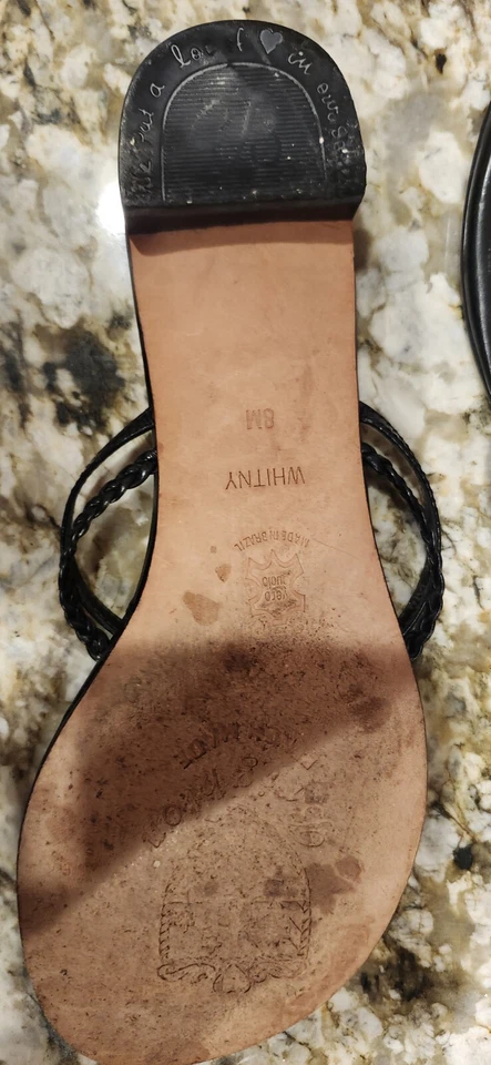 Brighton Bench Made Brazil Womens Black Leather Sandal Thong WHITNY 8.5 M - Image 4 of 4