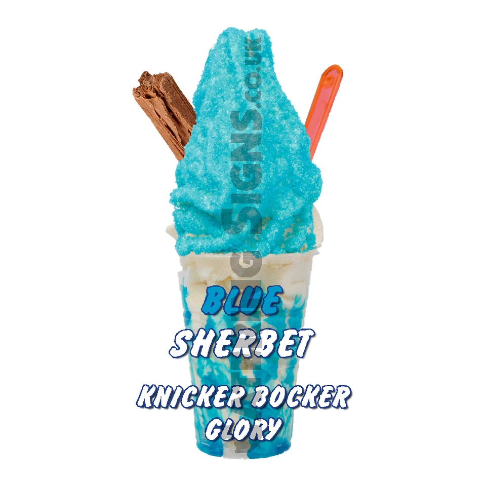Blue Sherbet KBG Knickerbocker Glory Whippy Ice Cream Sticker - 16cm die cut